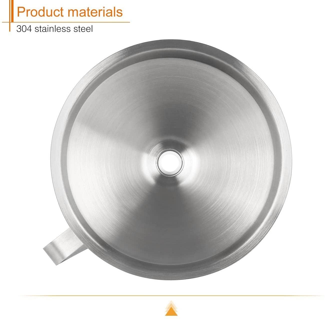 Entonnoir Garvee en acier inoxydable de 12,7 cm (5 pouces) avec passoire à mailles de 200 pour filtrer et transvaser les liquides, couleur : argent