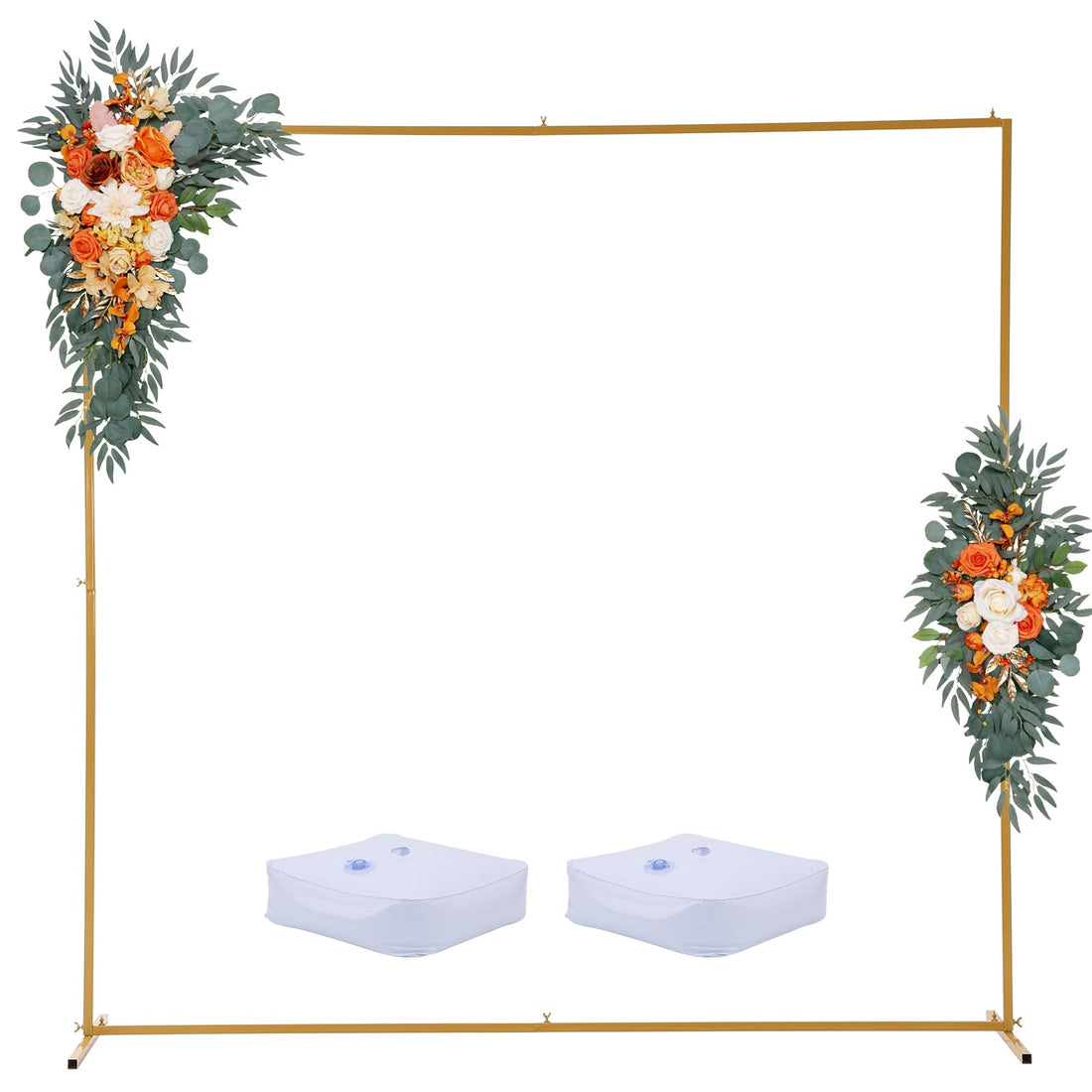 Support de fond de scène carré Garvee 8x8 pi pour mariage, en métal doré stable et résistant à la corrosion, pour cérémonies et fêtes.