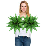 Garvee lot de 2 agaves artificielles 56 × 56 × 51 cm, 22 feuilles, résistantes aux UV, jardin et terrasse, vert - Vert