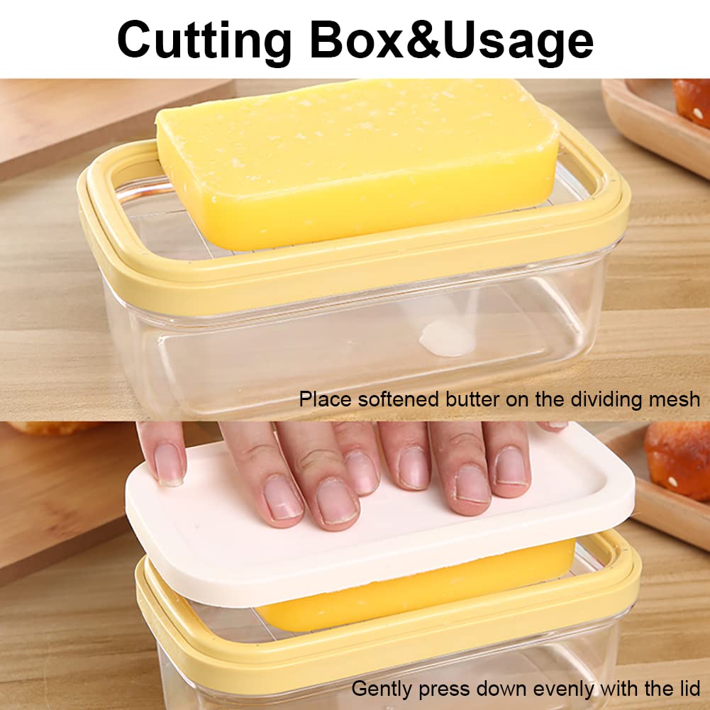 Boîte à beurre Garvee avec lame en acier inoxydable et récipient en plastique pour la cuisine et la pâtisserie, durable, incassable et pratique