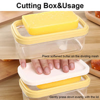 Boîte à beurre Garvee avec lame en acier inoxydable et récipient en plastique pour la cuisine et la pâtisserie, durable, incassable et pratique