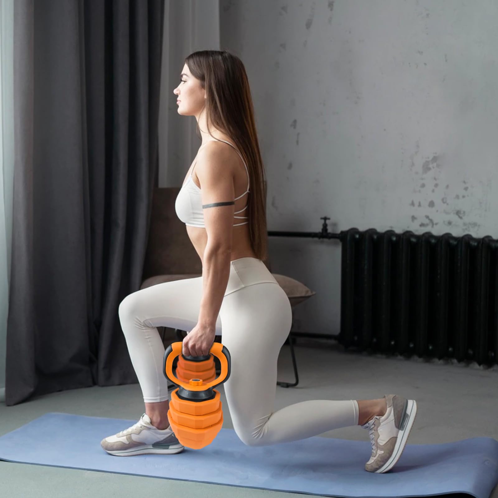 Ensemble d'haltères réglables Garvee 4 en 1, 44-88 lb, multifonctionnel, revêtement PVC, pour salle de sport à domicile, changement rapide, noir