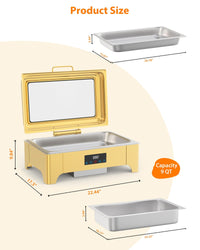 Ensemble professionnel Garvee Chafing Dish 9L en acier inoxydable, idéal pour les buffets, les traiteurs, les fêtes et les jours fériés.