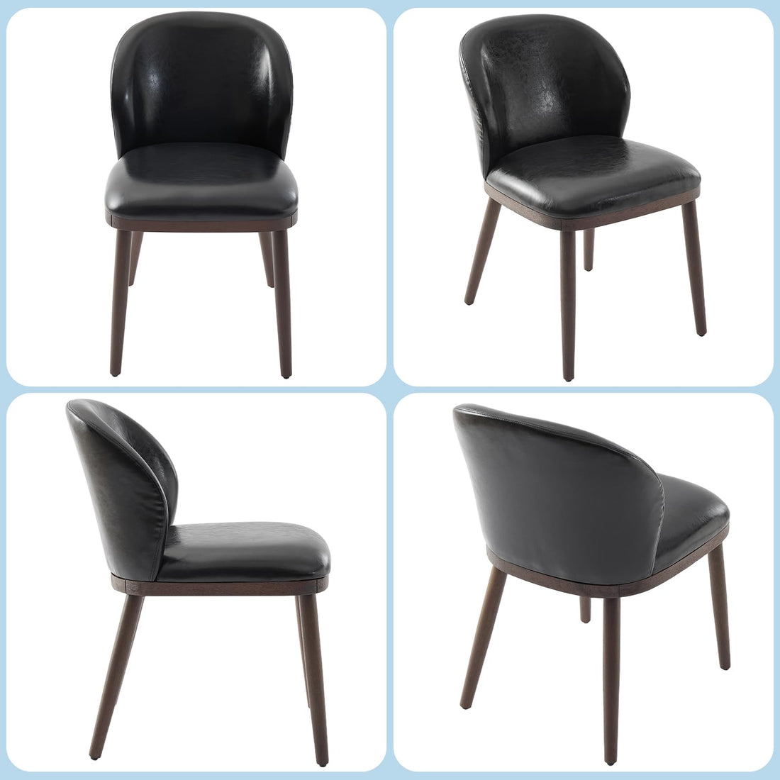 Garvee Ensemble de 2 chaises de salle à manger, dossier ergonomique moderne, pieds en bois, capacité de charge de 120 kg, profil mince, pour cuisine et restaurant, gris