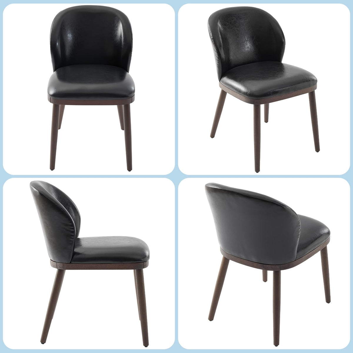 Garvee ensemble de 2 chaises de salle à manger, dossier ergonomique moderne, pieds en bois, capacité de charge de 120 kg, profil mince, pour cuisine et restaurant, gris