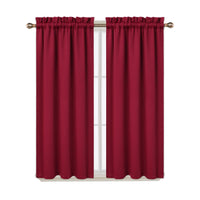 Cantonnières occultantes Garvee, lot de 2, 66 x 114 cm, rouges, pour salon, cuisine, chambre, isolantes thermiques