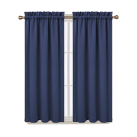 Cantonnières occultantes Garvee, lot de 2, pour fenêtres, salon, cuisine, chambre, bleu marine, 66 x 114 cm