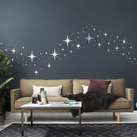 Garvee Stickers muraux étoiles en acrylique miroir, autocollants, imperméables, argentés, pour la décoration de chambre et de chambre d'enfant, 82 pièces