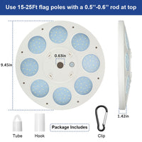 Lampe solaire pour mât de drapeau Garvee, 136 LED ultra-lumineuses, IP67, ABS résistant aux intempéries, pour jardin extérieur de 4,5 à 7,5 m.