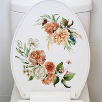 Sticker mural Garvee pour toilettes MT23023, motif floral vert, design moderne, 20 x 30 cm, autocollant et imperméable, décoration de salle de bain