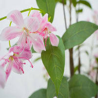 Arbre artificiel fleuri Garvee de 1,5 m, fleurs roses, structure en plastique et béton, pour la décoration intérieure et extérieure