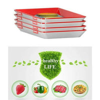 Plateau alimentaire réutilisable Garvee, en plastique Ermetico sans BPA, vert, pour réfrigérateur et pique-nique, empilable et pratique