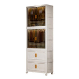 Garvee Armoire Pliable en Plastique avec Roulettes et Portes Magnétiques - Rangement Multifonctionnel Compact pour Salon et Chambre, Compact, Pratique, Blanc
