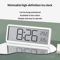 Réveil numérique Garvee 8 pouces – Horloge murale/de table LED avec affichage de la température et de l'humidité, ultra-mince, noir