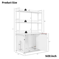 Garvee bac à litière pour chat avec 2 portes, griffoir, MDF, 2 étagères, cadre en acier pour le salon et la chambre, brun, 57 cm × 42 cm × 55 cm