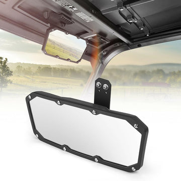 Rétroviseur central convexe Garvee UTV compatible avec Polaris Ranger 500/570/900/1000 (2017-2022), noir, rétroviseur universel pour la navigation de plaisance et les bateaux.