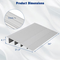 Garvee Rampe de seuil en aluminium, 86,4 cm L x 54,1 cm l x 10,2 cm H, charge 318 kg, rampe en 4 pièces pour fauteuils roulants