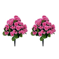 Bégonias artificiels lavande Garvee en boule de 58 cm (23 po), en polyéthylène résistant aux UV et aux intempéries, avec piquet pour le sol, pour jardin et terrasse (vert).