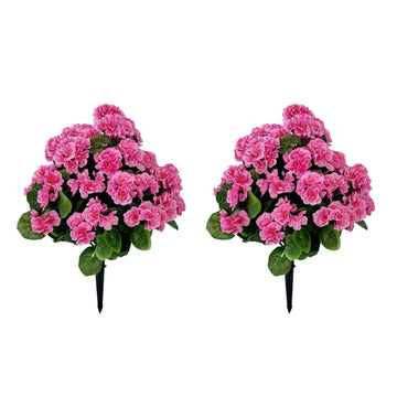 Bégonias artificiels lavande Garvee en boule de 58 cm (23 po), en polyéthylène résistant aux UV et aux intempéries, avec piquet pour le sol, pour jardin et terrasse (vert).