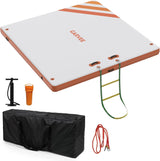 Garvee Ponton flottant gonflable 3 x 3 m, surface antidérapante, PVC robuste 2700 g/m², pompe incluse, portable, pour les lacs et la plage - Orange
