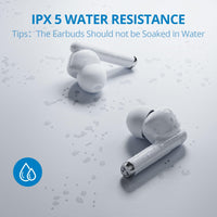 Écouteurs intra-auriculaires sans fil Bluetooth 5.0 stéréo HiFi Garvee, étanches IPX7, blancs