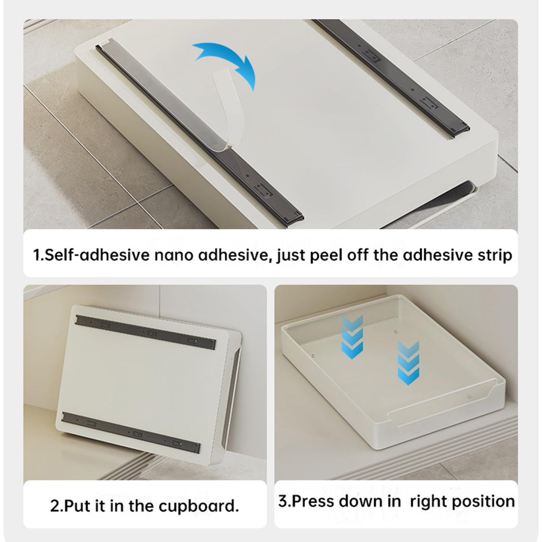 Garvee organisateur de tiroir de cuisine avec amortisseur, mécanisme de glissement silencieux, robuste, 35 × 43 cm, pour garde, manger et salle de bain
