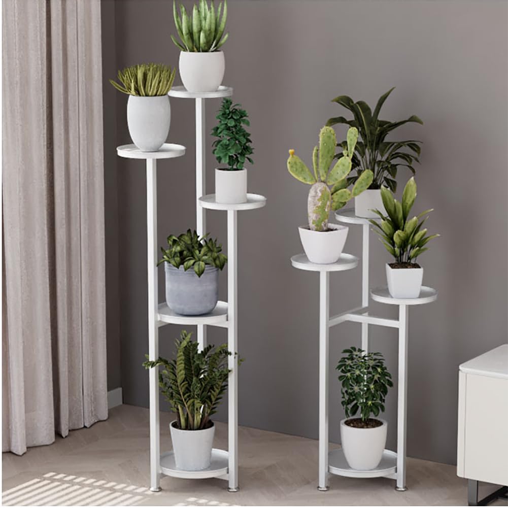 Étagère d'angle Garvee pour plantes, support à fleurs multicouches en métal noir, gain de place pour salon et chambre.