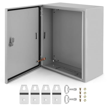 Boîtier électrique extérieur Garvee 20x16x10, boîtier en acier NEMA 4X IP66 étanche à l'eau et à la poussière, verrouillable et plaque de montage pour usage industriel et domestique