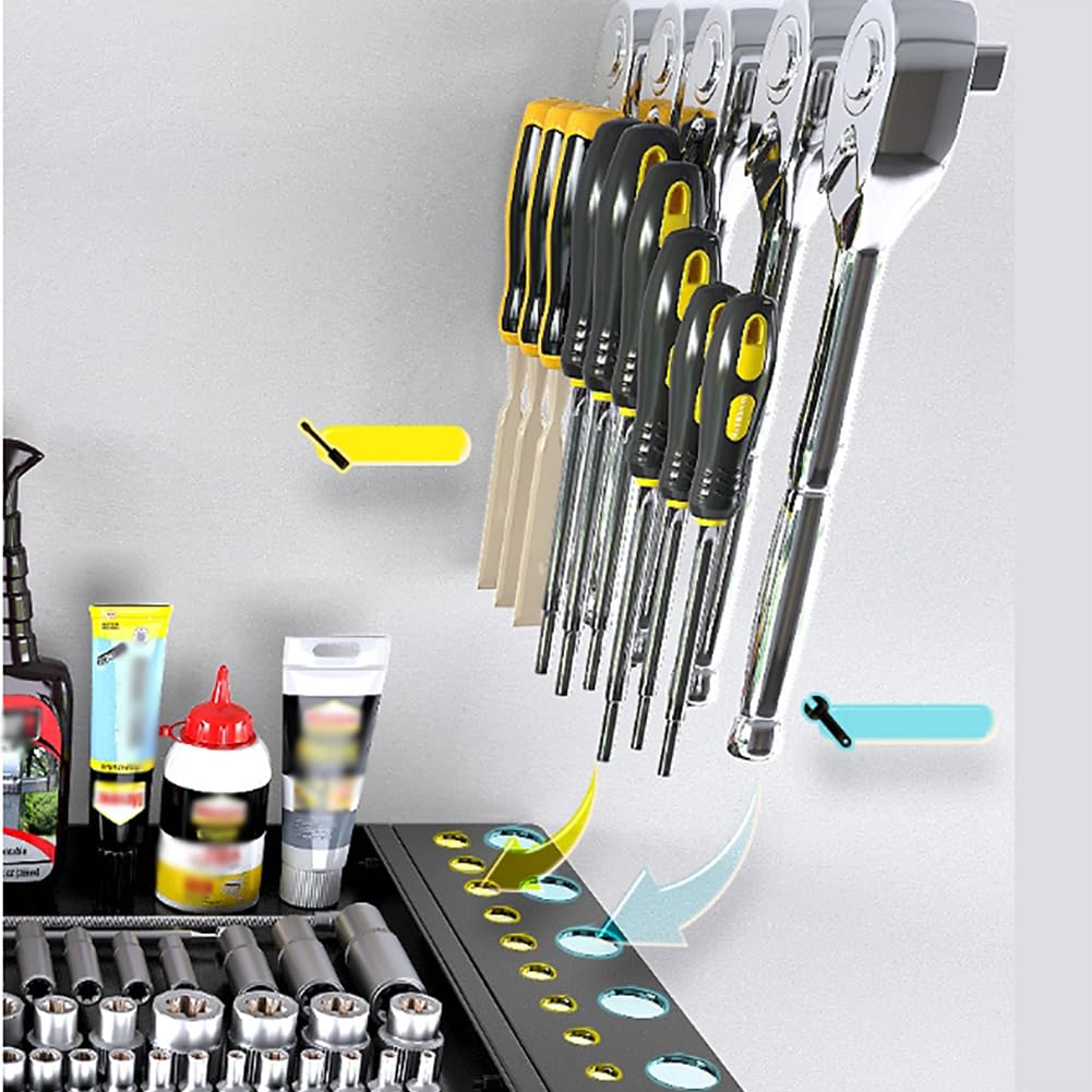 Organisateur d'outils électriques Garvee, support mural à 4 niveaux avec porte-perceuses, construction métallique robuste, gain de place, noir, pour atelier et garage