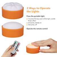 Guirlande lumineuse citrouille LED sans flamme Garvee avec télécommande, minuterie et variateur, lot de 6 pour Halloween, utilisation intérieure et extérieure, fonctionne sur piles, orange
