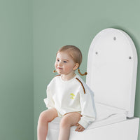 Garvee Abattant WC familial type D avec fermeture douce, Duroplast antibactérien, siège enfant intégré et déclipsage rapide pour salle de bain