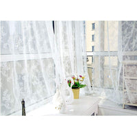 Garvee Rideau en dentelle florale, voile jacquard semi-transparent pour chambre ou salon, 145 × 150 cm, couleur crème