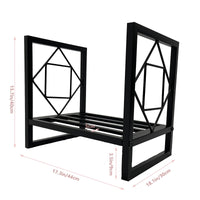 Garvee Petit Porte-bûches en métal noir, compact, pour cheminée et terrasse, intérieur et extérieur