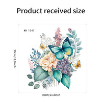Autocollants pour siège de toilette Garvee avec fleurs et papillons, auto-adhésifs, en PVC imperméable, pour la décoration de salle de bain