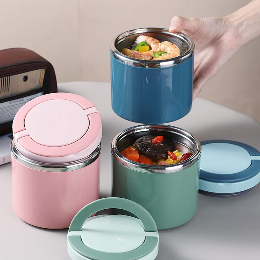 Boîte à lunch isotherme Garvee 630 ml en acier inoxydable avec poignée, double paroi étanche, sans BPA, verte, idéale pour le travail et les voyages.