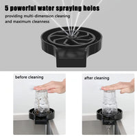 Rince-verres Garvee pour éviers de cuisine, nettoyeur de tasses automatique avec tuyau de 80 cm, matériau ABS, pour verres à vin, chopes à bière, tasses à café