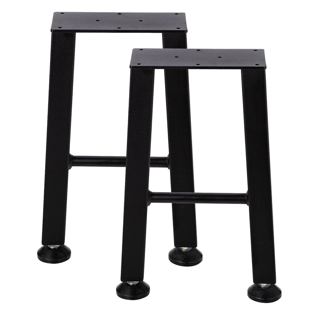 Pieds de table en métal en forme de X Garvee, hauteur 40,6 cm (16 pouces), acier, revêtement en poudre noir, stables et durables, à monter soi-même, pour une utilisation intérieure et extérieure.