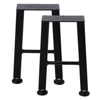 Pieds de table en métal en forme de X Garvee, hauteur 40,6 cm (16 pouces), acier, revêtement en poudre noir, stables et durables, à monter soi-même, pour une utilisation intérieure et extérieure.