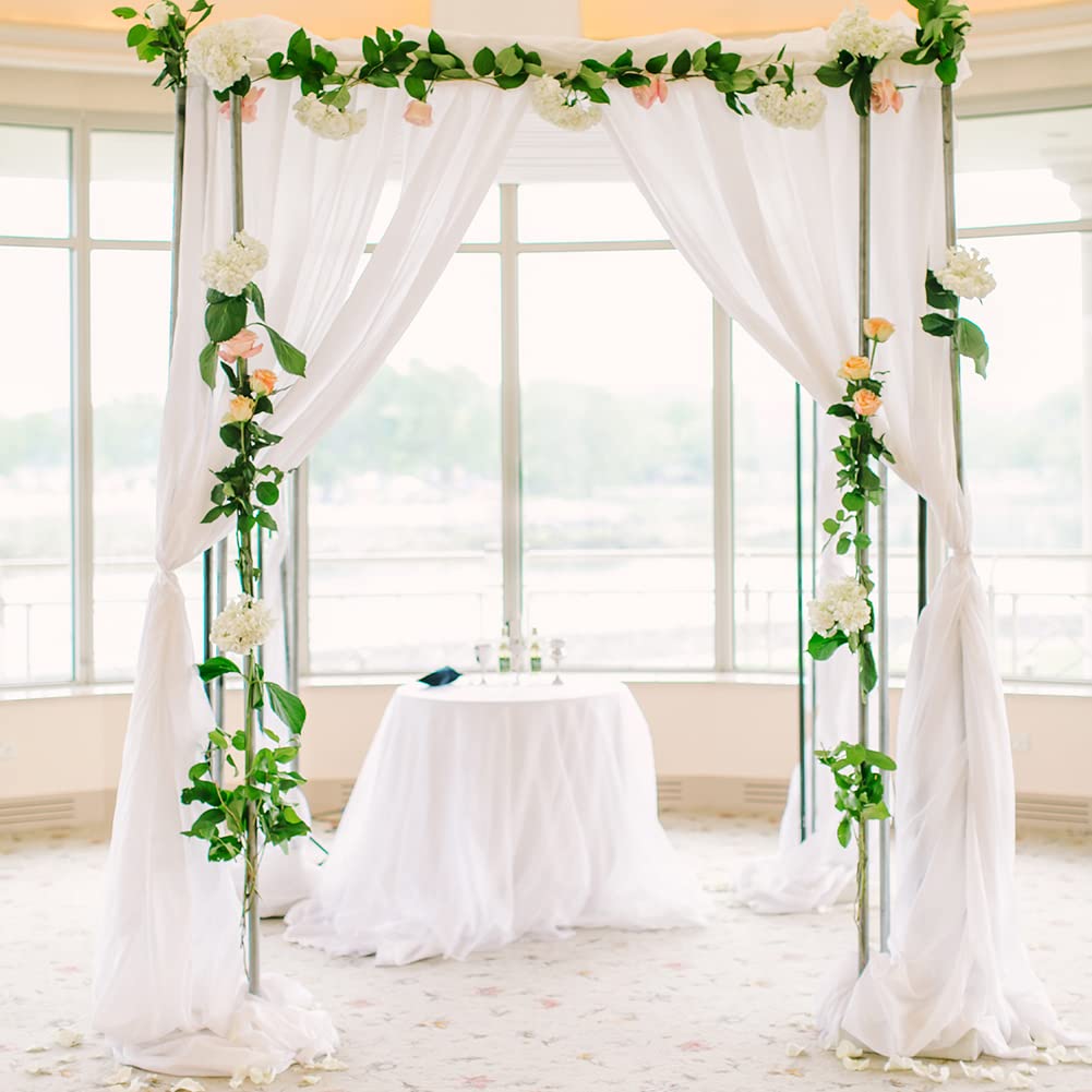 Tissu Garvee pour arche de mariage, drapé en mousseline extensible pour cérémonie et fête, 60 x 550 cm, élégant, brillant et doux.