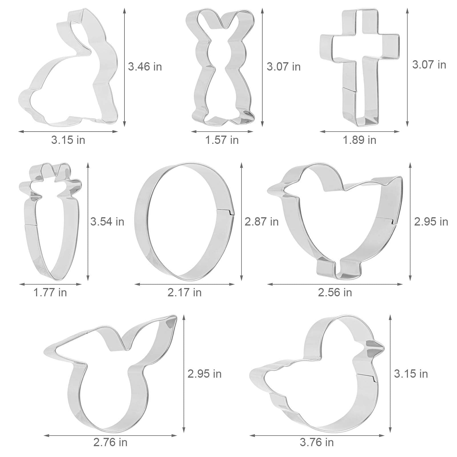 Ensemble de 14 emporte-pièces Garvee pour Pâques, en acier inoxydable, pour la pâtisserie maison pendant les fêtes, formes variées