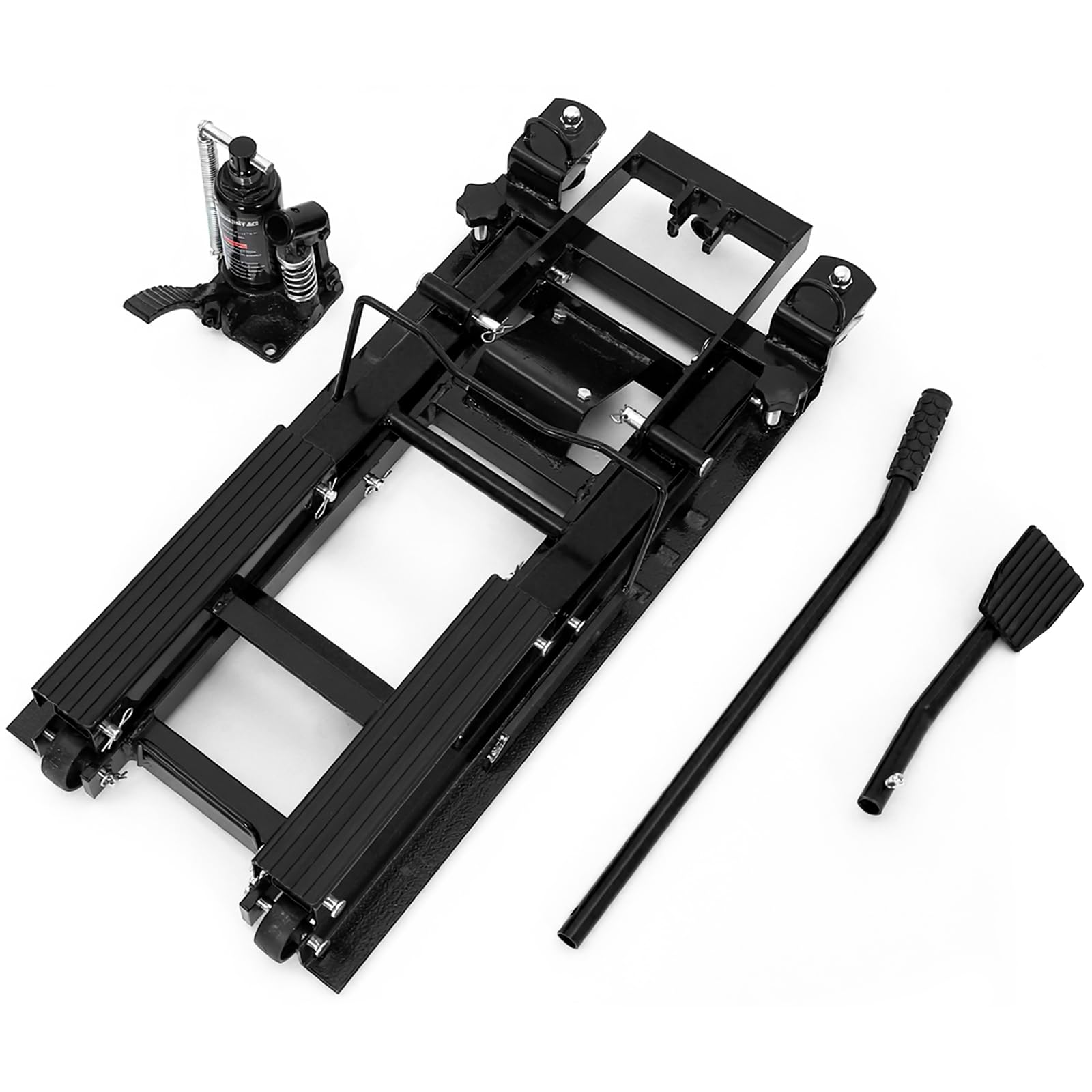 Pont élévateur hydraulique Garvee pour motos, capacité de levage de 680 kg (1500 lb), hauteur réglable de 12 à 37 cm (4,7 à 14,57 po), acier noir, pour ateliers de VTT, UTV et motos tout-terrain