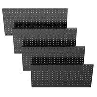 Panneau perforé métallique Garvee, lot de 4, 30,5 x 61 cm, en acier résistant aux rayures et flexible, avec vis, pour atelier et bureau, noir.