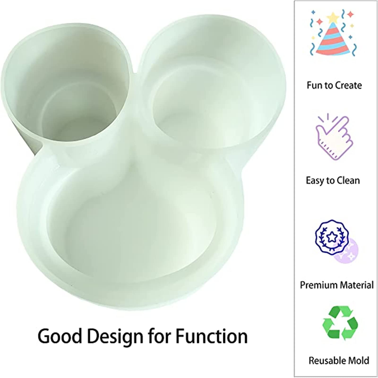 Boîte de rangement pour moules en résine Garvee avec porte-pinceaux à 3 cavités, moule en silicone à motif floral pour les loisirs créatifs et la décoration intérieure.