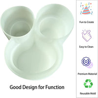 Boîte de rangement pour moules en résine Garvee avec porte-pinceaux à 3 cavités, moule en silicone à motif floral pour les loisirs créatifs et la décoration intérieure.