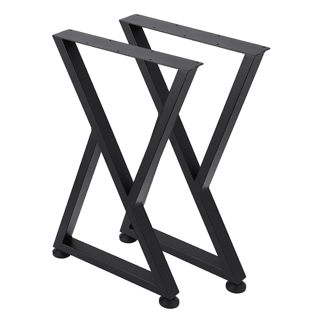 Garvee Pieds de table en métal noir forme X, hauteur 71 cm, support jusqu’à 400 kg, patins réglables, pour bureau, table et mobilier maison