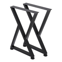 Garvee Pieds de table en métal noir forme X, hauteur 71 cm, support jusqu’à 400 kg, patins réglables, pour bureau, table et mobilier maison