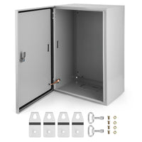 Boîte électrique extérieure Garvee 20x12x10" NEMA 4X en acier IP66 étanche à l'eau et à la poussière, avec plaque de montage et support mural pour une utilisation intérieure et extérieure
