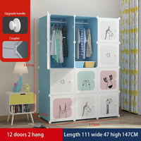Armoire modulaire Garvee pour chambre d'enfant, blanche, 111 x 47 x 147 cm, grande capacité, polyvalente et stable