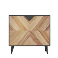 Buffet moderne autoportant Garvee avec portes, aspect bois, noyer noir, 80 cm (31,5 pouces), idéal pour salle à manger ou entrée.