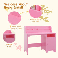Bureau enfant Garvee avec chaise, en bois, ergonomique et stable, pour chambre/bureau d'enfant, 3-12 ans